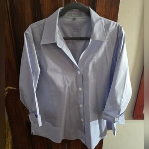 Foxcroft, Shaped, non-iron, 18w, powder blue